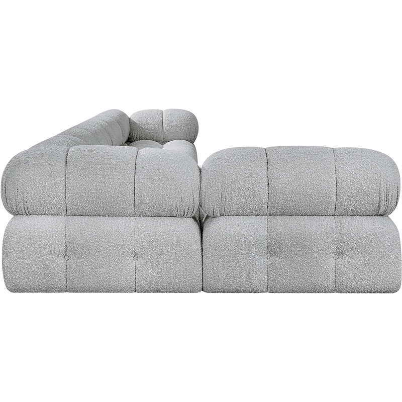 Meridian Furniture Ames Grey Boucle Fabric Modular Sectional