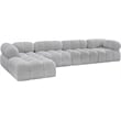 Meridian Furniture Ames Grey Boucle Fabric Modular Sectional