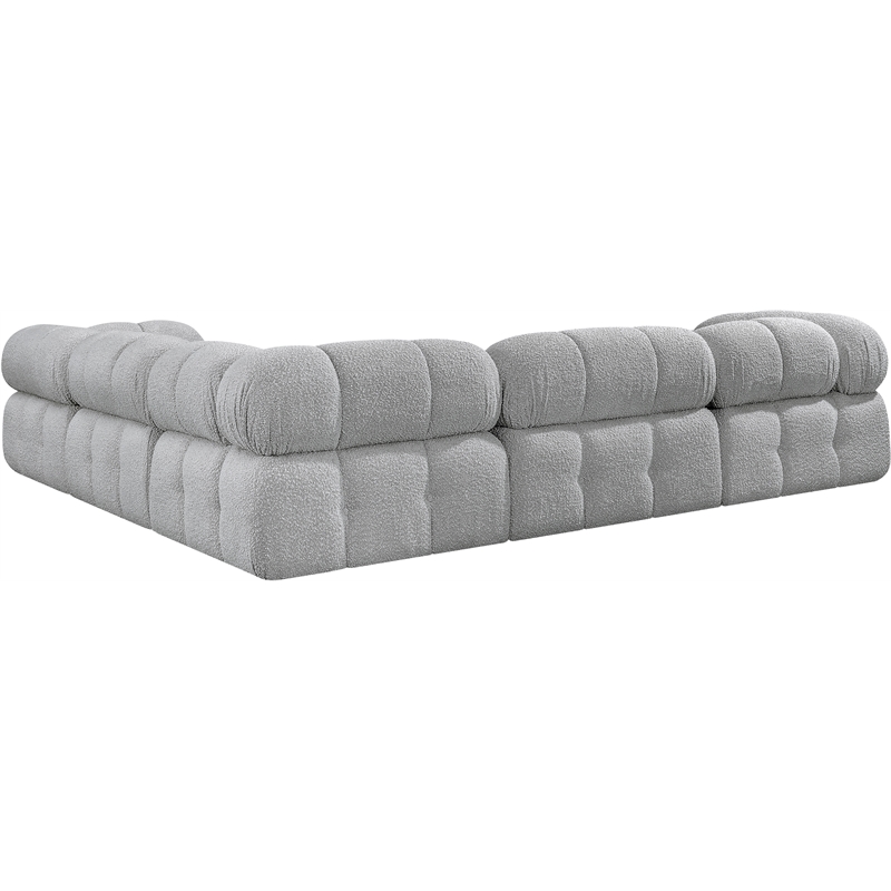Meridian Furniture Ames Grey Boucle Fabric Modular Sectional