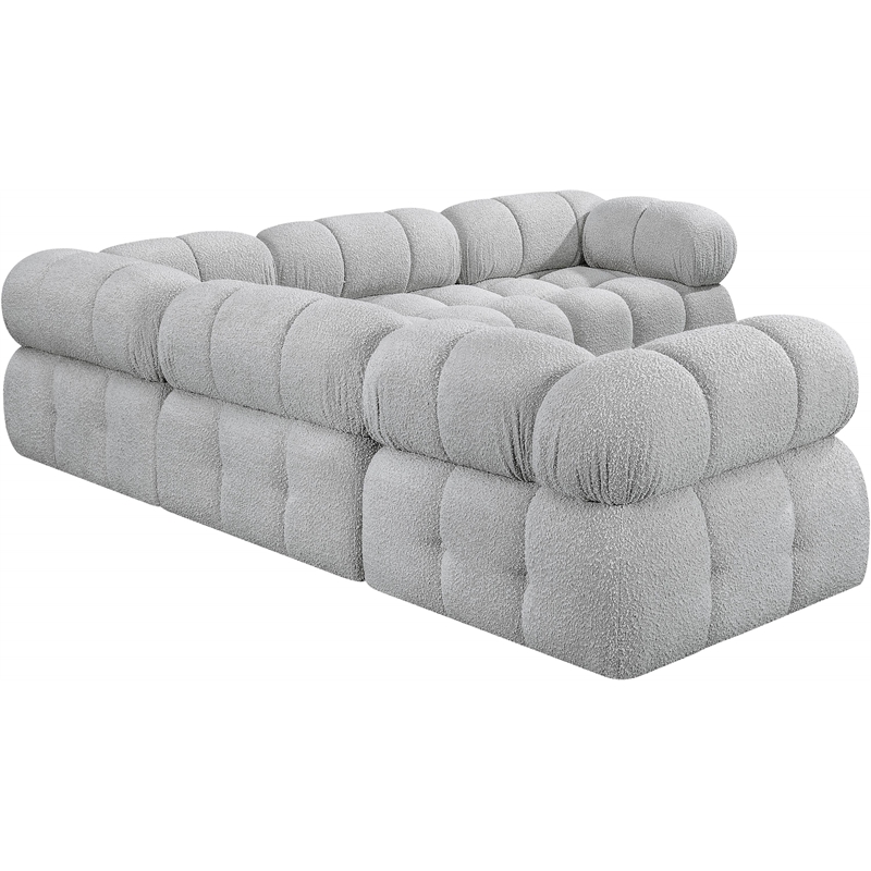 Meridian Furniture Ames Grey Boucle Fabric Modular Sectional