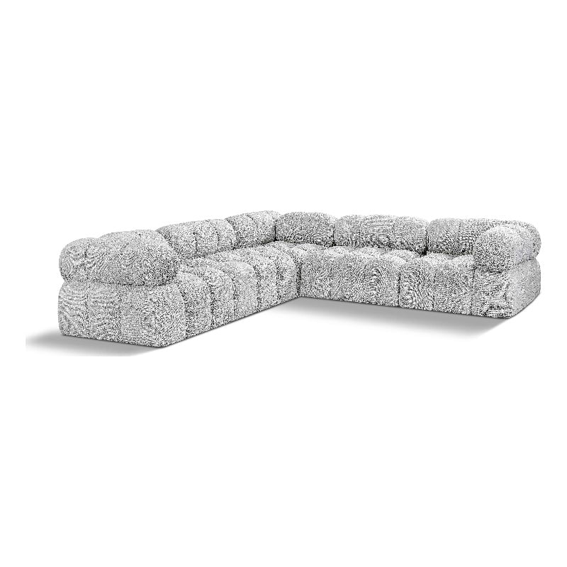 Meridian Furniture Ames Grey Boucle Fabric Modular Sectional