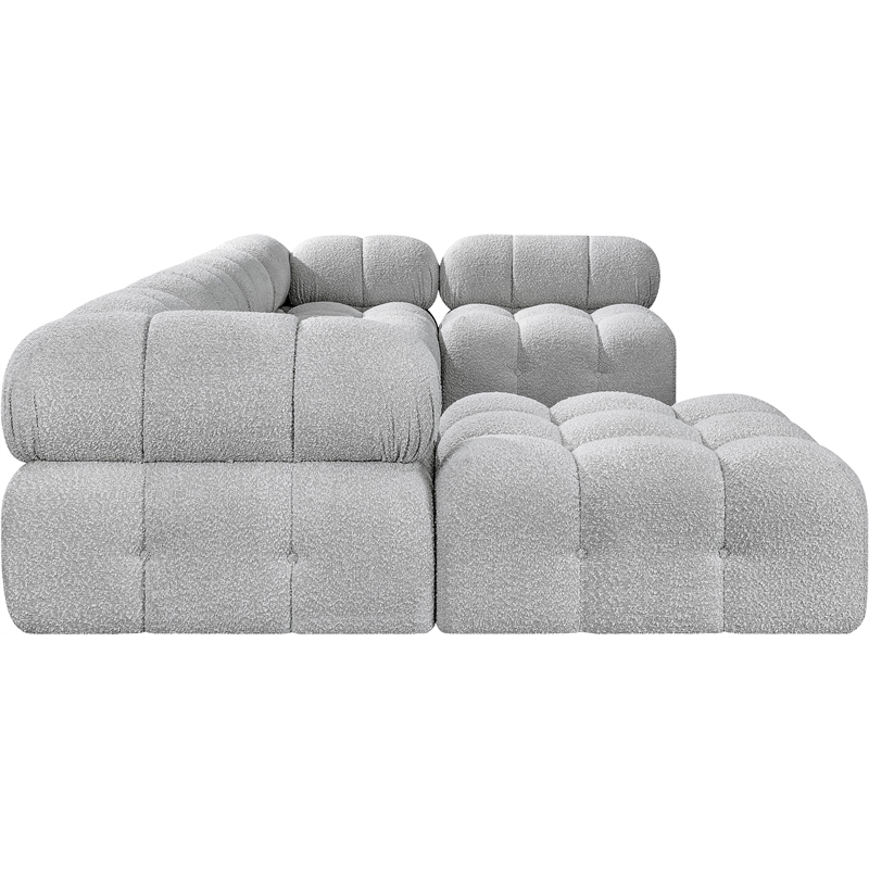 Meridian Furniture Ames Grey Boucle Fabric Modular Sectional