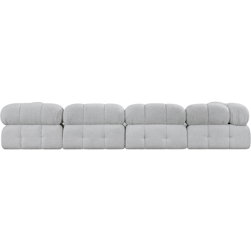 Meridian Furniture Ames Grey Boucle Fabric Modular Sectional