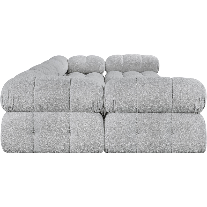 Meridian Furniture Ames Grey Boucle Fabric Modular Sectional