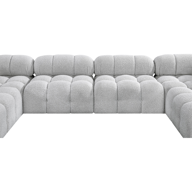 Meridian Furniture Ames Grey Boucle Fabric Modular Sectional