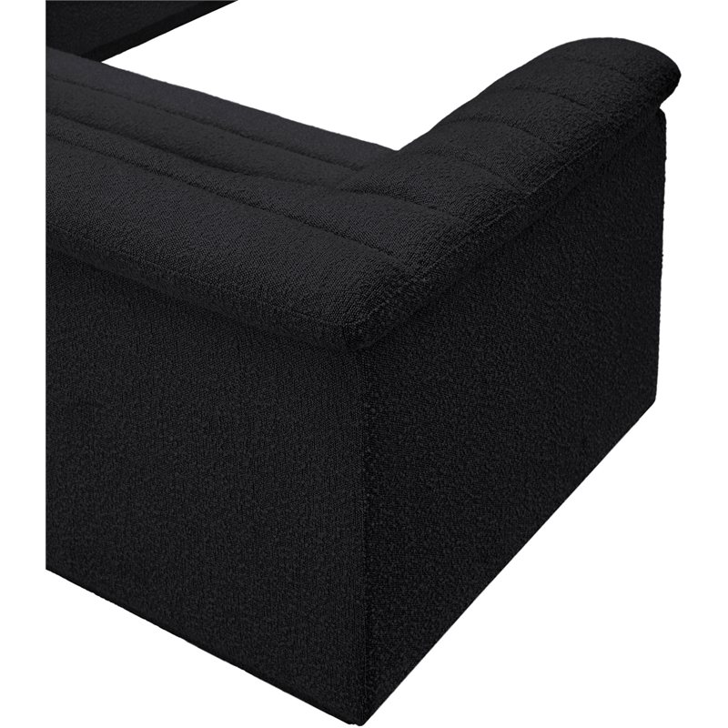 Meridian Furniture Cascade Black Boucle Fabric Modular Sectional