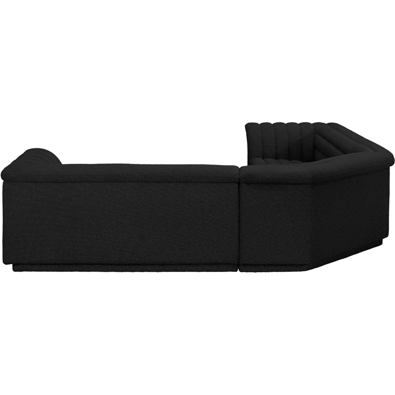 Meridian Furniture Cascade Black Boucle Fabric Modular Sectional