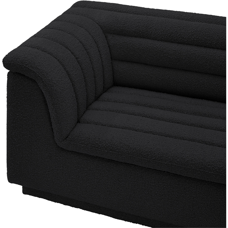 Meridian Furniture Cascade Black Boucle Fabric Modular Sectional