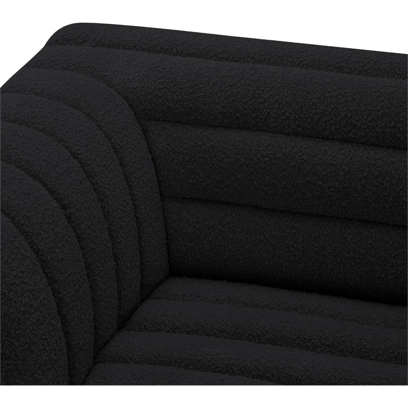 Meridian Furniture Cascade Black Boucle Fabric Modular Sectional