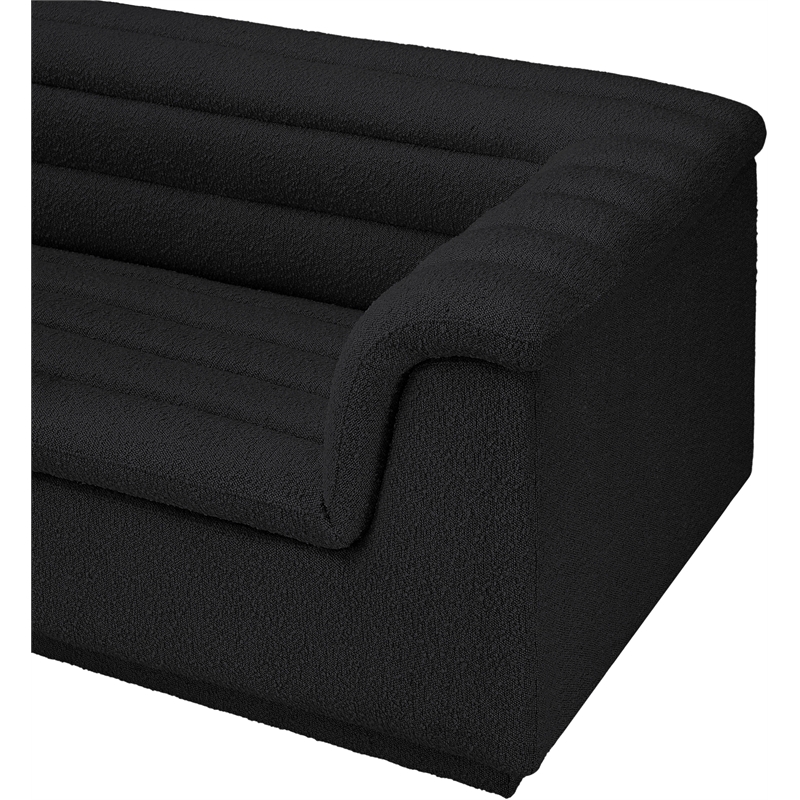 Meridian Furniture Cascade Black Boucle Fabric Modular Sectional