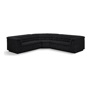 Meridian Furniture Cascade Black Boucle Fabric Modular Sectional