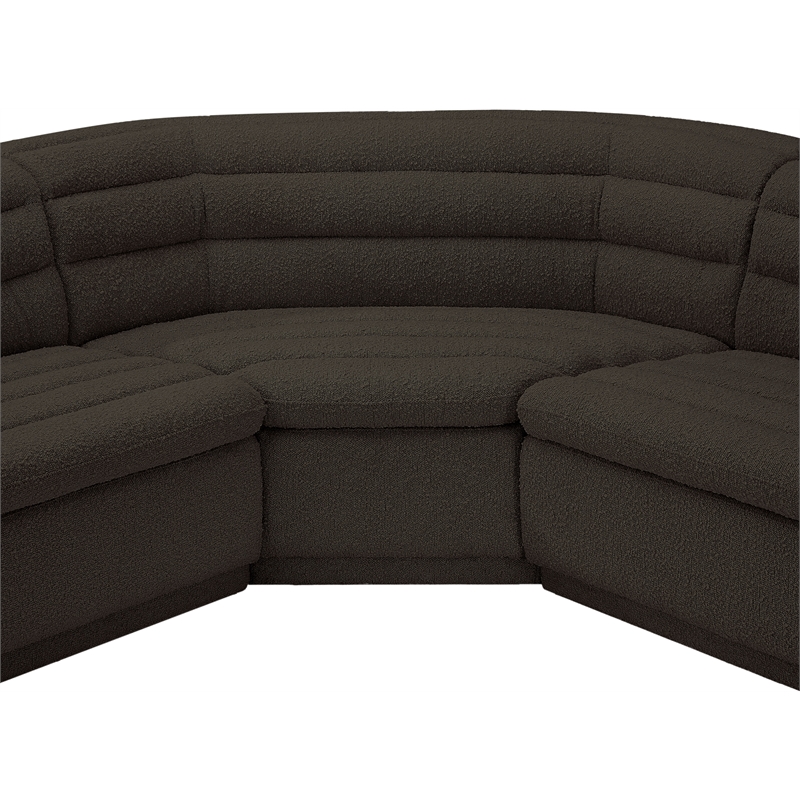 Meridian Furniture Cascade Brown Boucle Fabric Modular Sectional