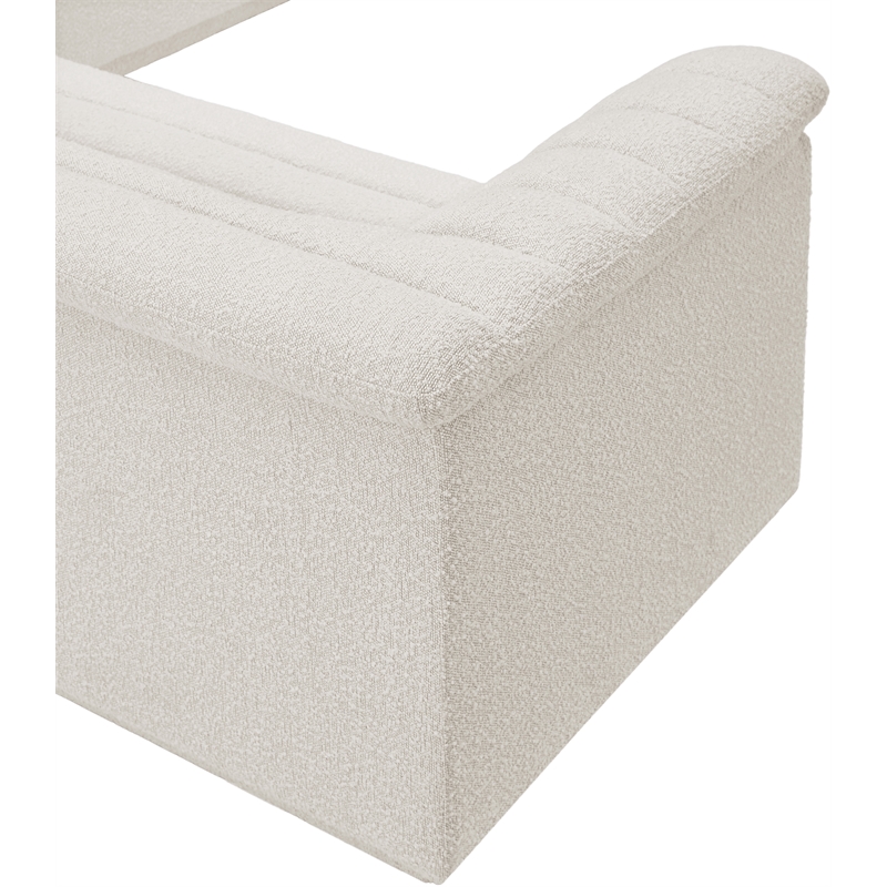 Meridian Furniture Cascade Cream Boucle Fabric Modular Sectional