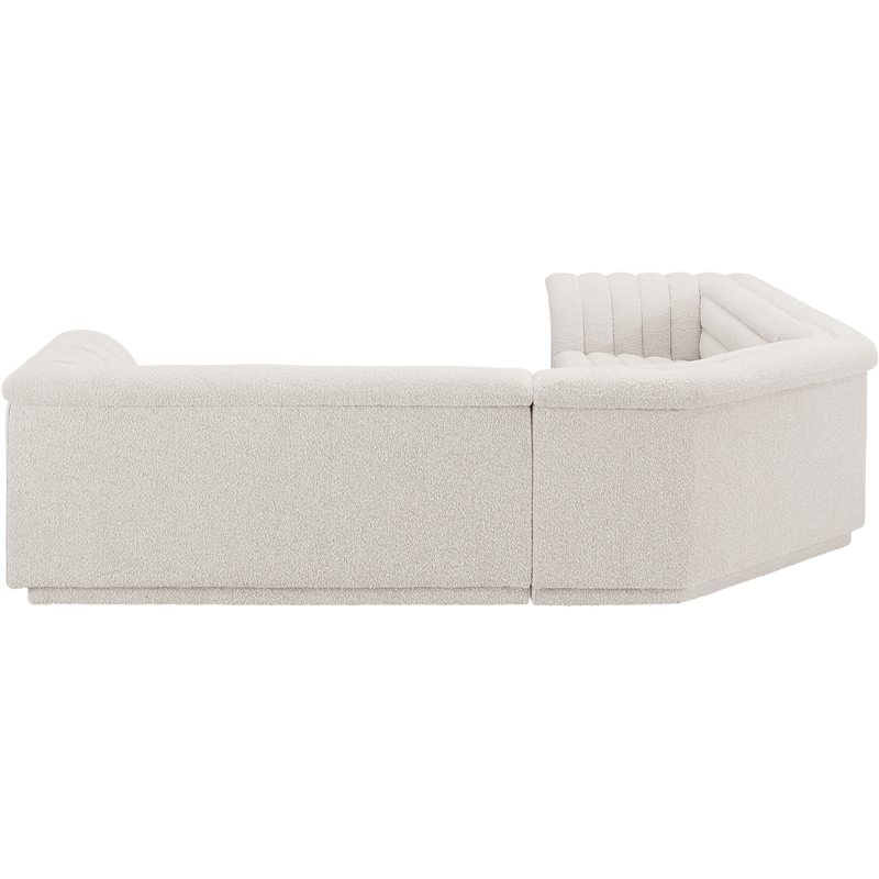 Meridian Furniture Cascade Cream Boucle Fabric Modular Sectional