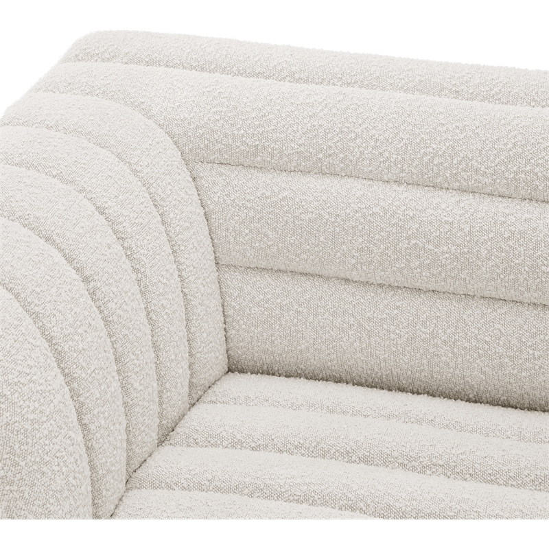 Meridian Furniture Cascade Cream Boucle Fabric Modular Sectional