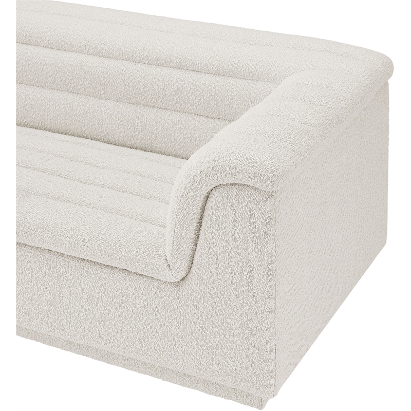 Meridian Furniture Cascade Cream Boucle Fabric Modular Sectional