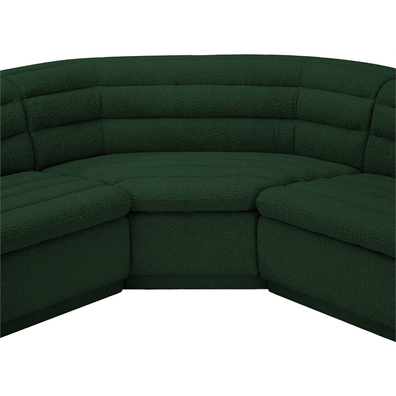 Meridian Furniture Cascade Green Boucle Fabric Modular Sectional