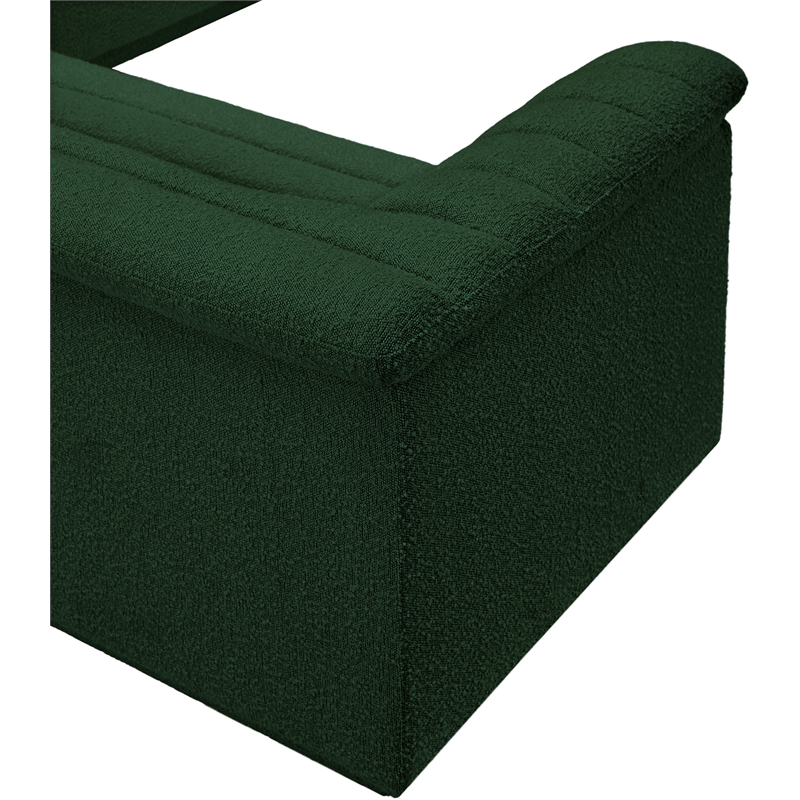 Meridian Furniture Cascade Green Boucle Fabric Modular Sectional