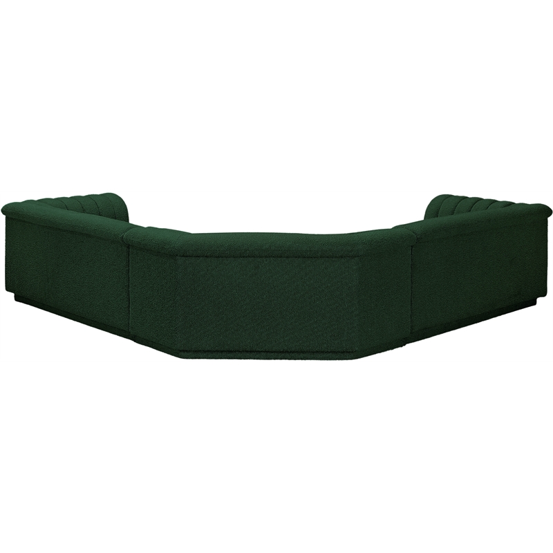 Meridian Furniture Cascade Green Boucle Fabric Modular Sectional