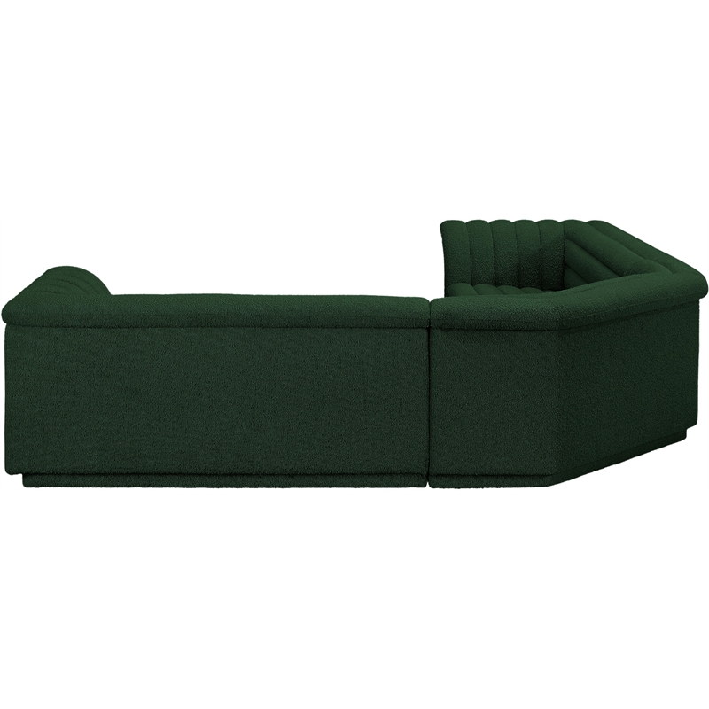 Meridian Furniture Cascade Green Boucle Fabric Modular Sectional