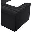 Meridian Furniture Cascade Black Velvet Fabric Modular Sectional