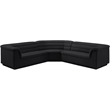 Meridian Furniture Cascade Black Velvet Fabric Modular Sectional