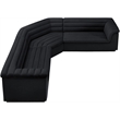 Meridian Furniture Cascade Black Velvet Fabric Modular Sectional