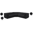 Meridian Furniture Cascade Black Velvet Fabric Modular Sectional