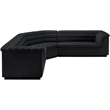 Meridian Furniture Cascade Black Velvet Fabric Modular Sectional