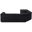 Meridian Furniture Cascade Black Velvet Fabric Modular Sectional