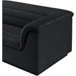 Meridian Furniture Cascade Black Velvet Fabric Modular Sectional