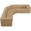 Meridian Furniture Cascade Camel Velvet Fabric Modular Sectional