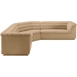 Meridian Furniture Cascade Camel Velvet Fabric Modular Sectional