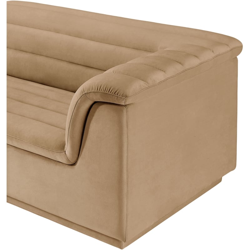 Meridian Furniture Cascade Camel Velvet Fabric Modular Sectional