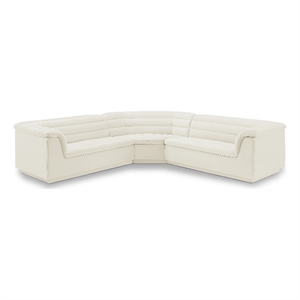 Meridian Furniture Cascade Cream Velvet Fabric Modular Sectional