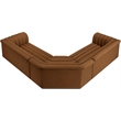 Meridian Furniture Cascade Saddle Velvet Fabric Modular Sectional