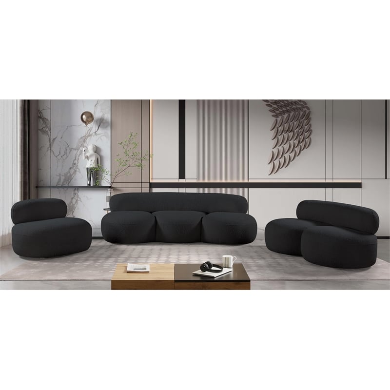Meridian Furniture Venti Black Boucle Fabric Chair