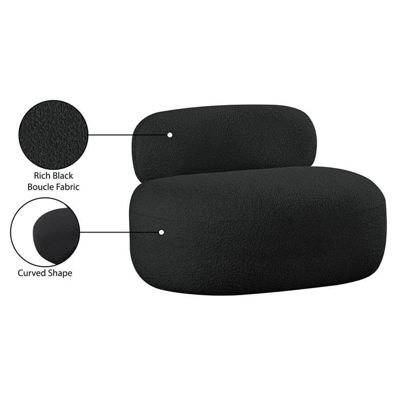 Meridian Furniture Venti Black Boucle Fabric Chair