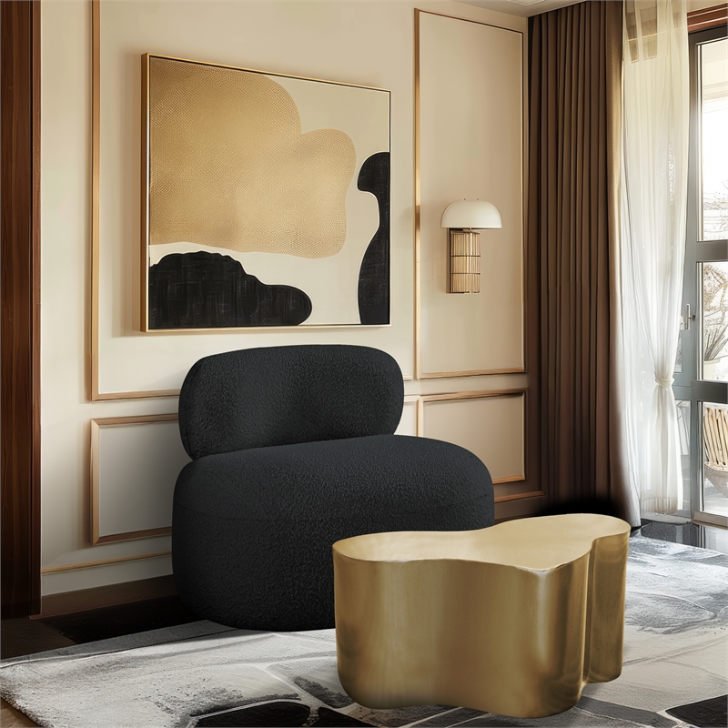 Meridian Furniture Venti Black Boucle Fabric Chair