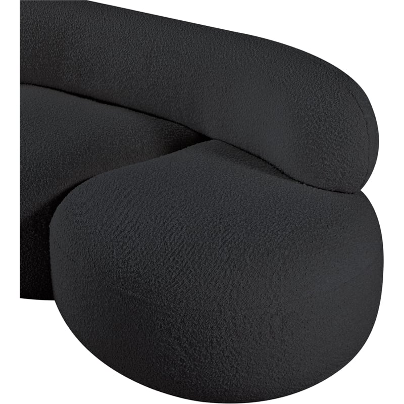 Meridian Furniture Venti Black Boucle Fabric Loveseat