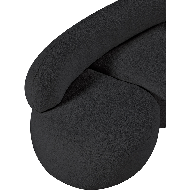 Meridian Furniture Venti Black Boucle Fabric Loveseat