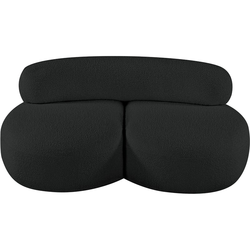 Meridian Furniture Venti Black Boucle Fabric Loveseat