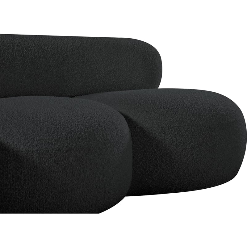 Meridian Furniture Venti Black Boucle Fabric Loveseat