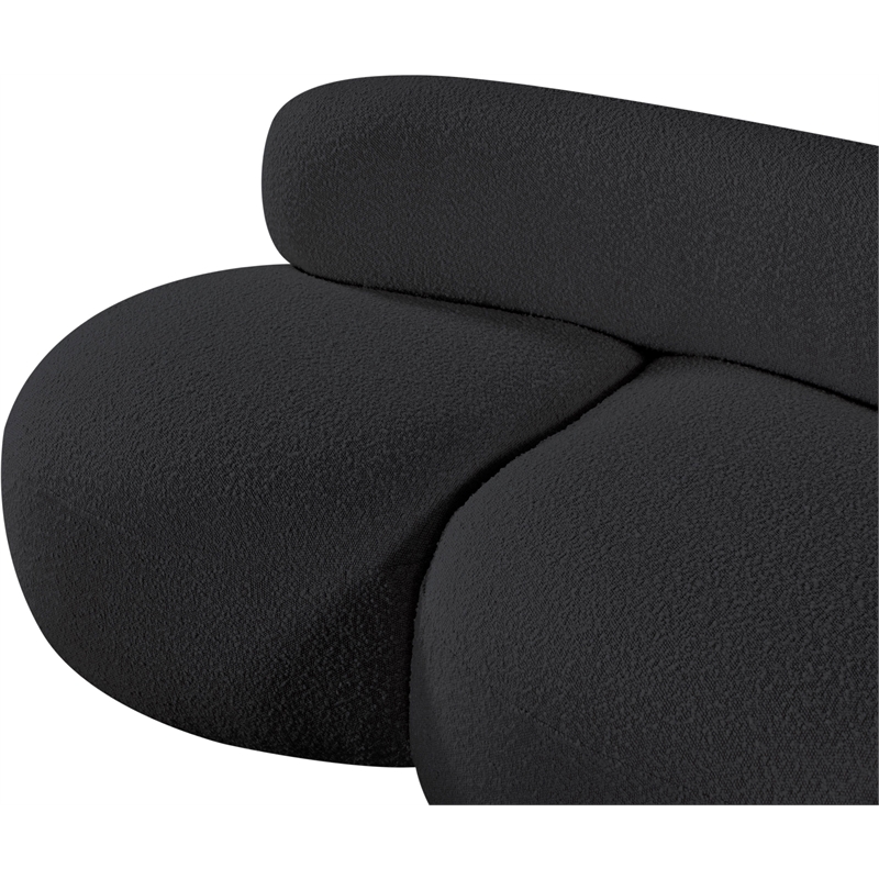 Meridian Furniture Venti Black Boucle Fabric Loveseat