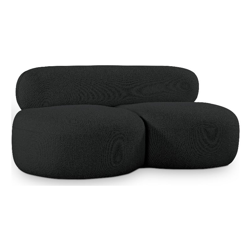 Meridian Furniture Venti Black Boucle Fabric Loveseat