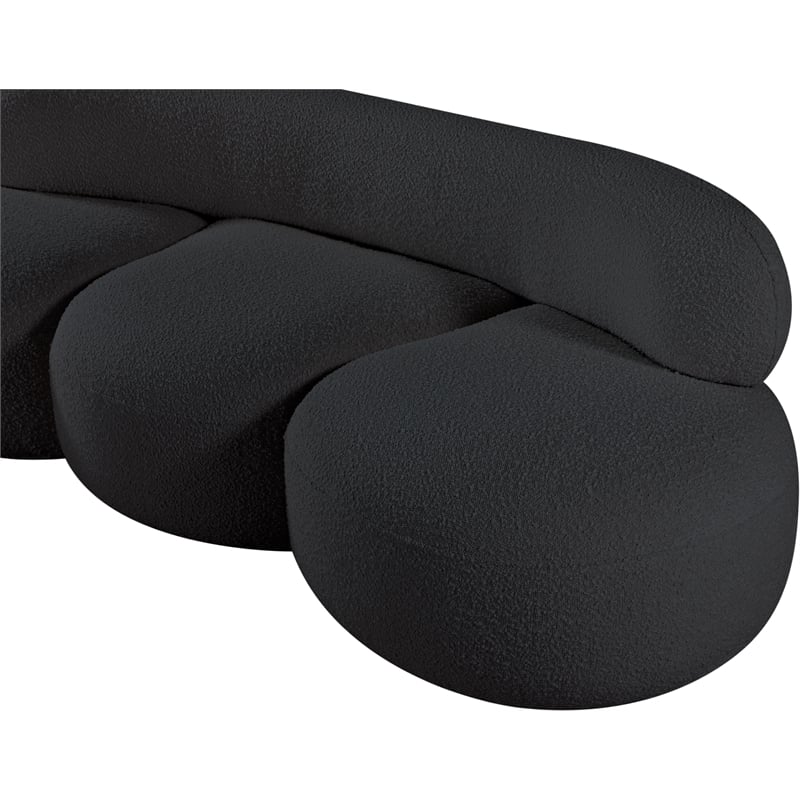 Meridian Furniture Venti Black Boucle Fabric Sofa