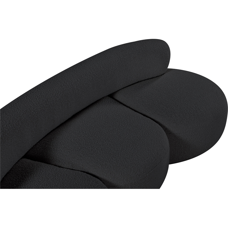 Meridian Furniture Venti Black Boucle Fabric Sofa
