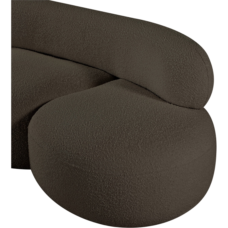 Meridian Furniture Venti Brown Boucle Fabric Loveseat