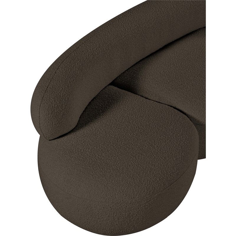 Meridian Furniture Venti Brown Boucle Fabric Loveseat