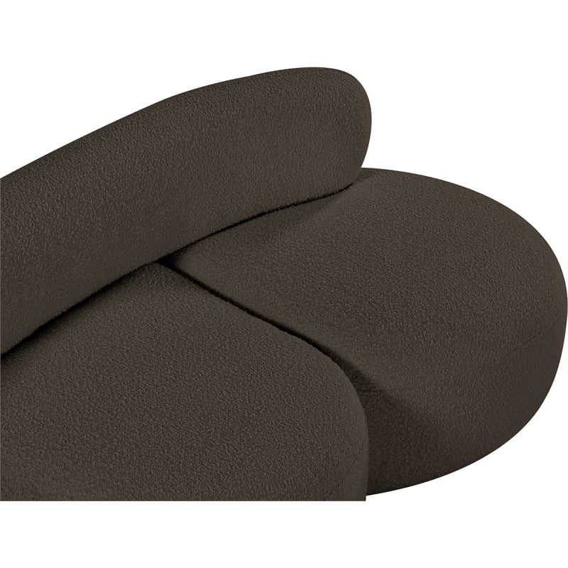 Meridian Furniture Venti Brown Boucle Fabric Loveseat